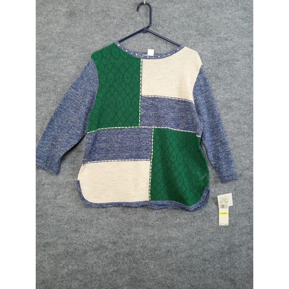 Alfred Dunner Hunter Mountain Patchwork Knit‎ Top - Size M